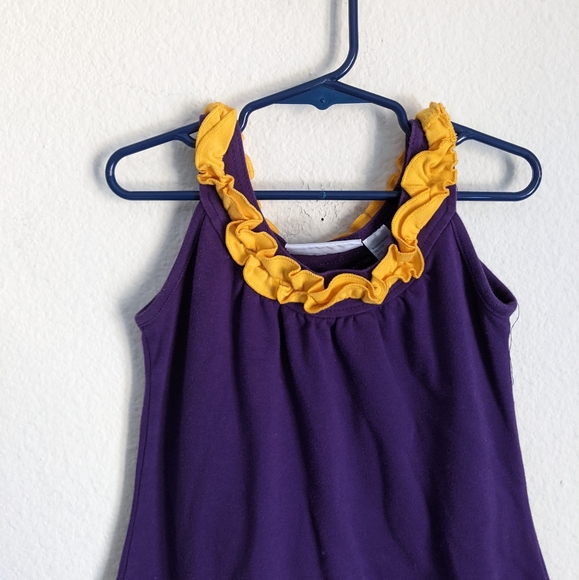 Smockadot Purple Sleeveless Vikings Football Team Ruffle Dress Sz 8 - Picture 4 of 5